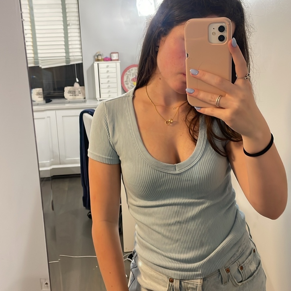 No Boundaries Blue Fitted Short Sleeve T-Shirt